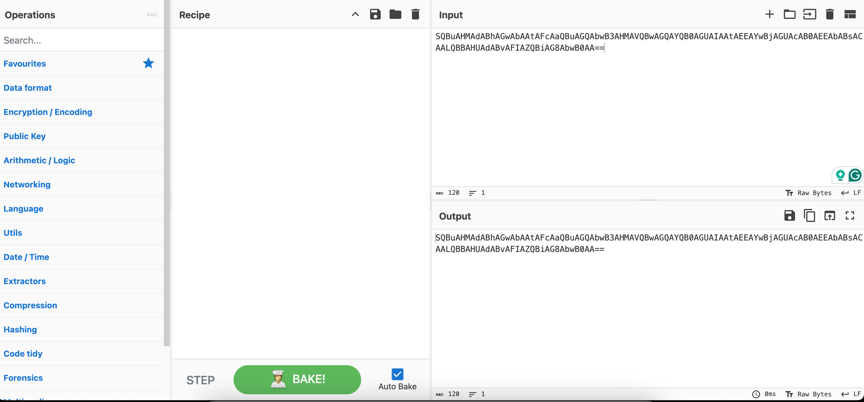 Using CyberChef to decode the PowerShell command.