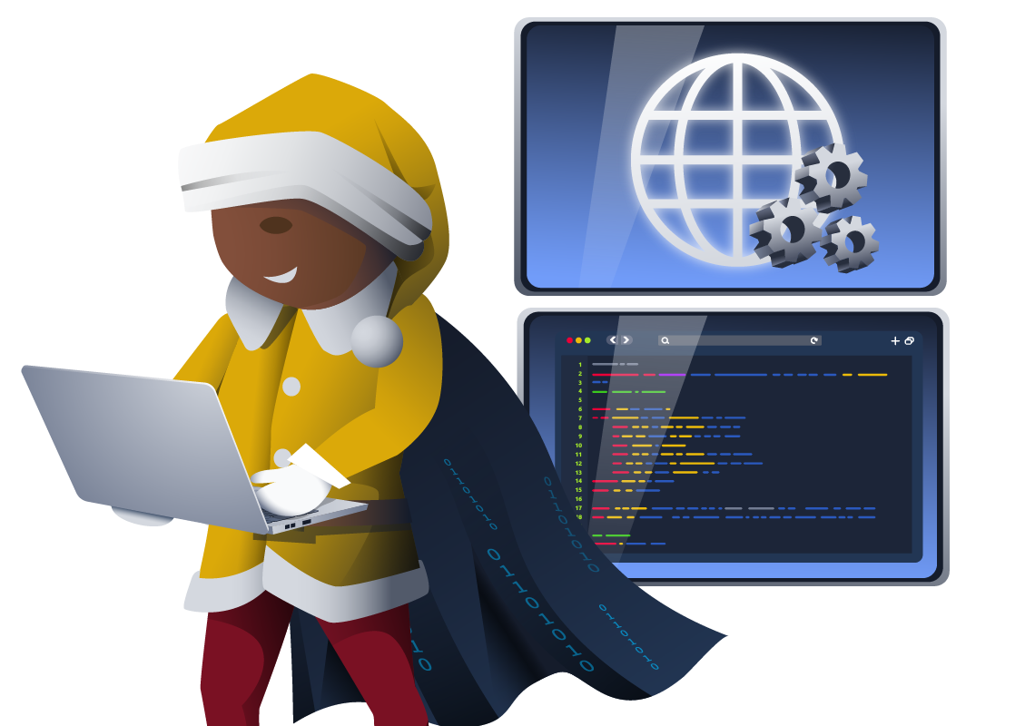 Software developing a new application.