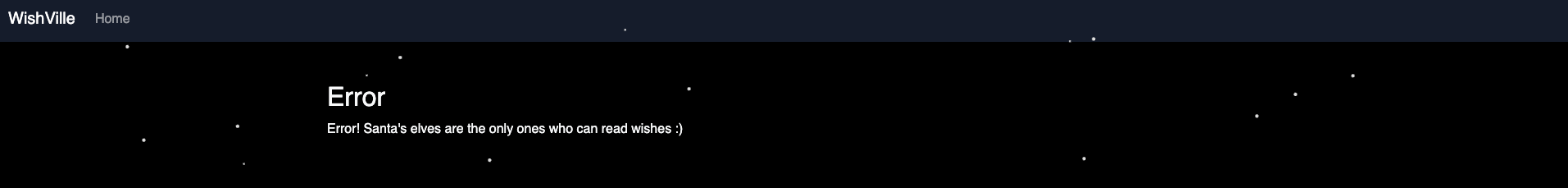 Error page when accessing the new wish page.