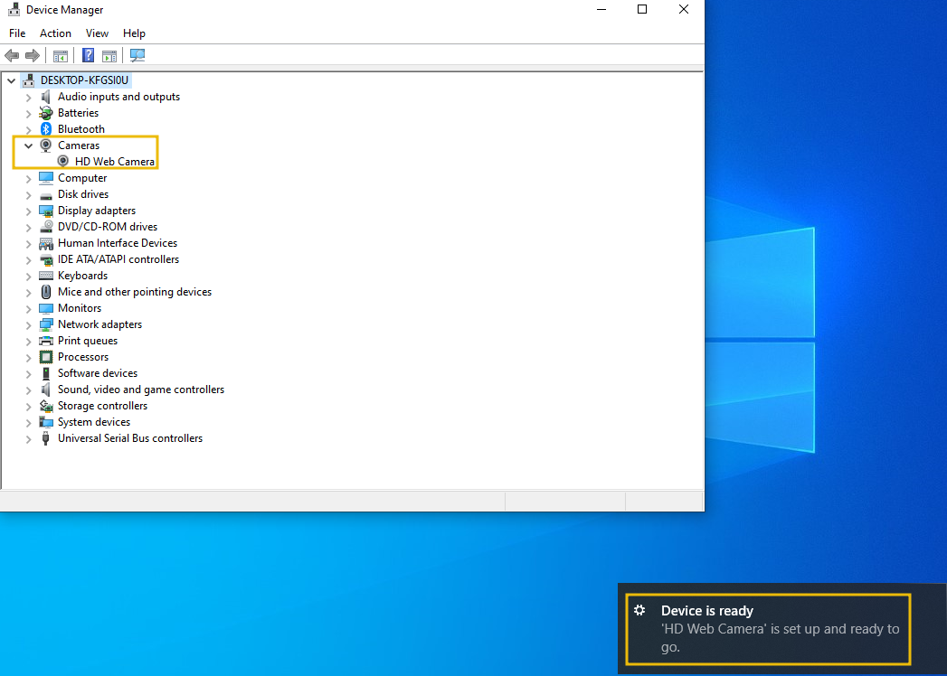 Viewing the attached device within the guest operating system