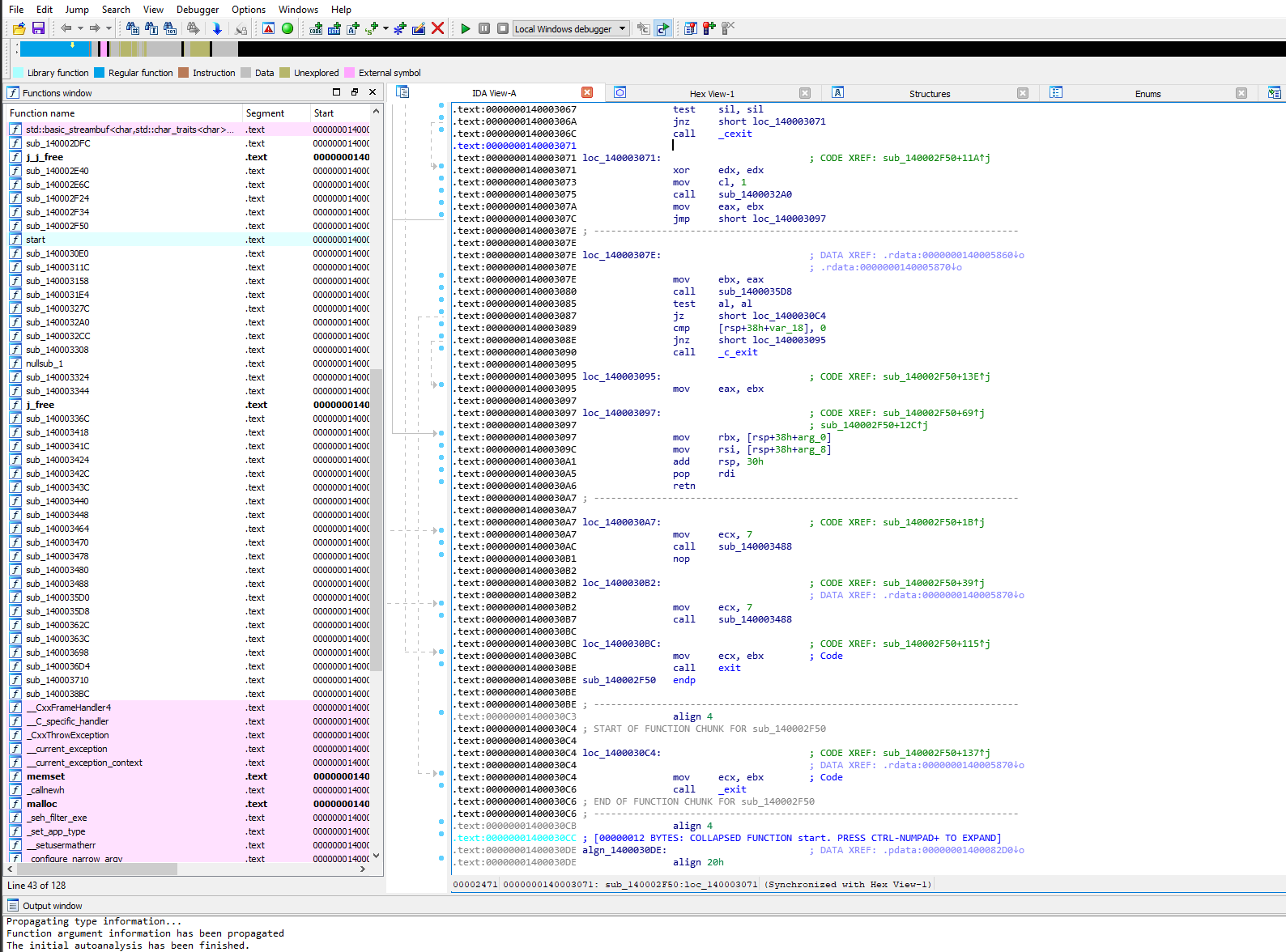 disassembling a binary