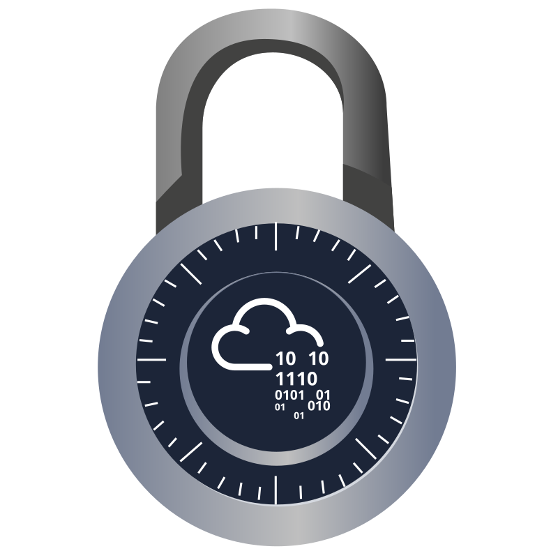 Depicting a combination lock with the THM logo in the middle.