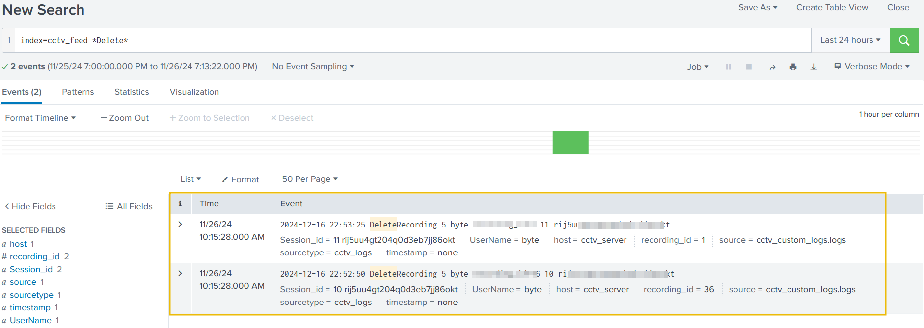 Examine the logs related to Delete Activity