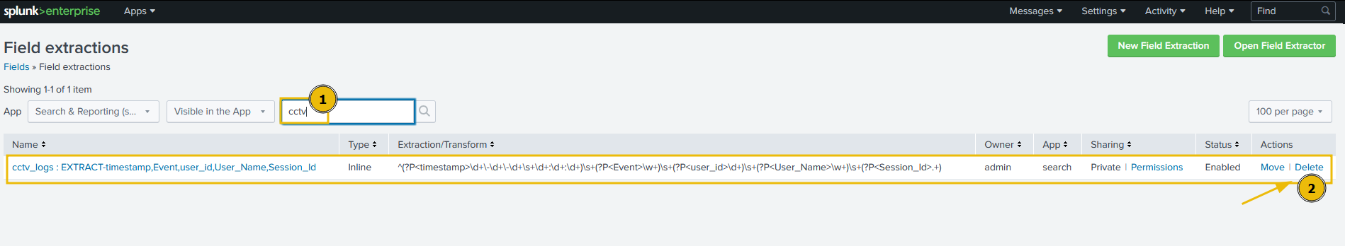 Select the pattern and delete.