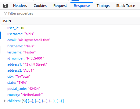 Developer tools: view_accountinfo response header