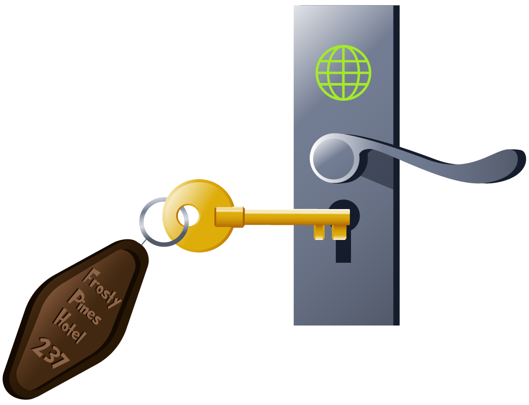 Frosty Pines Hotel Key Graphic