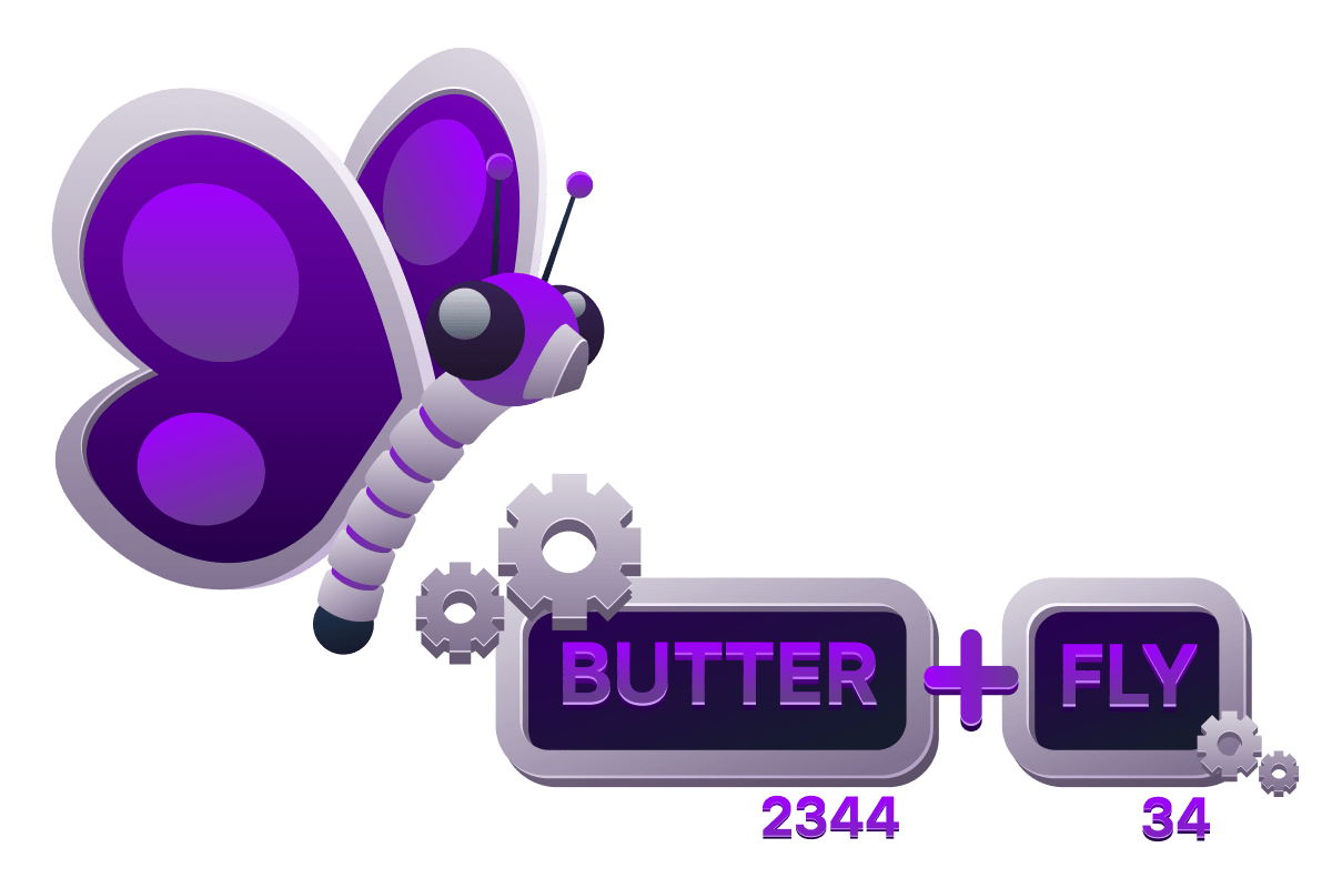 The word butterfly being broken down into tokens