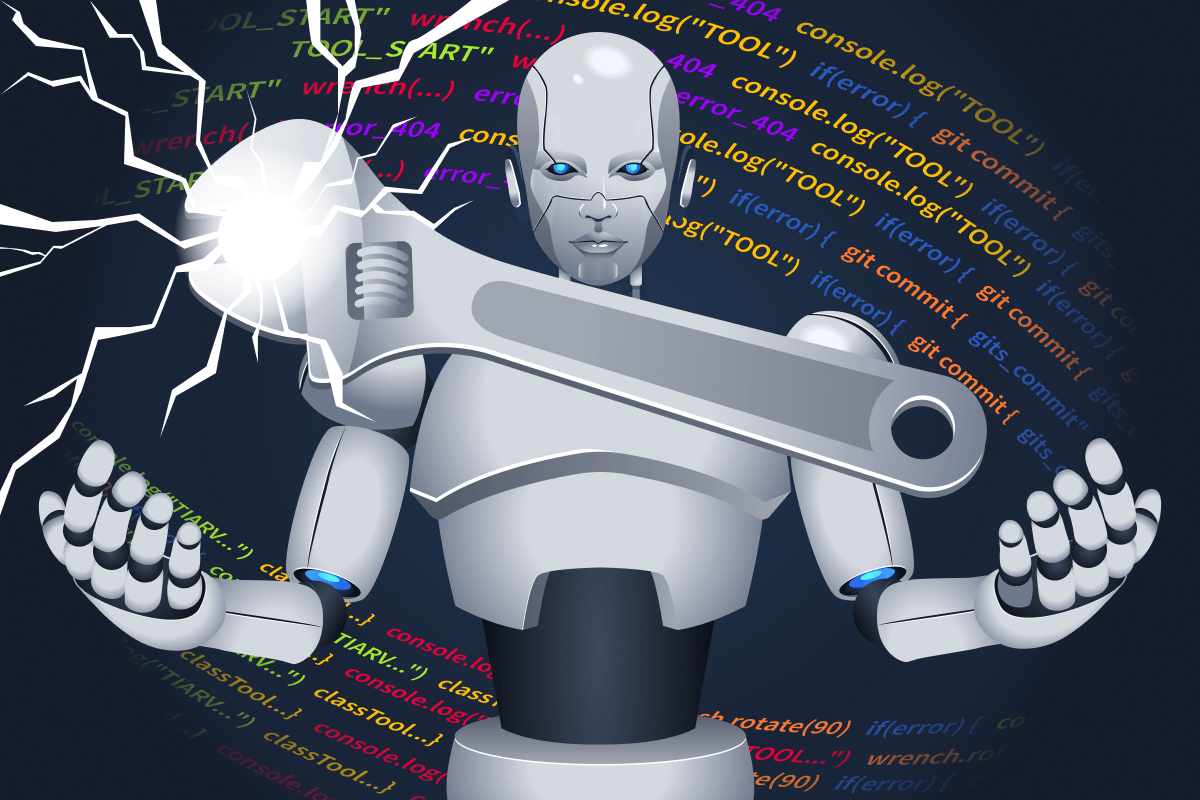 a robot wielding the power of tools