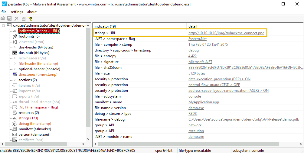 Checking Strings in PEStudio