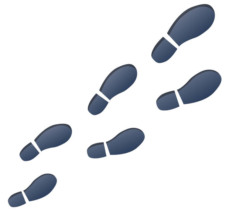 Footprints on a floor.