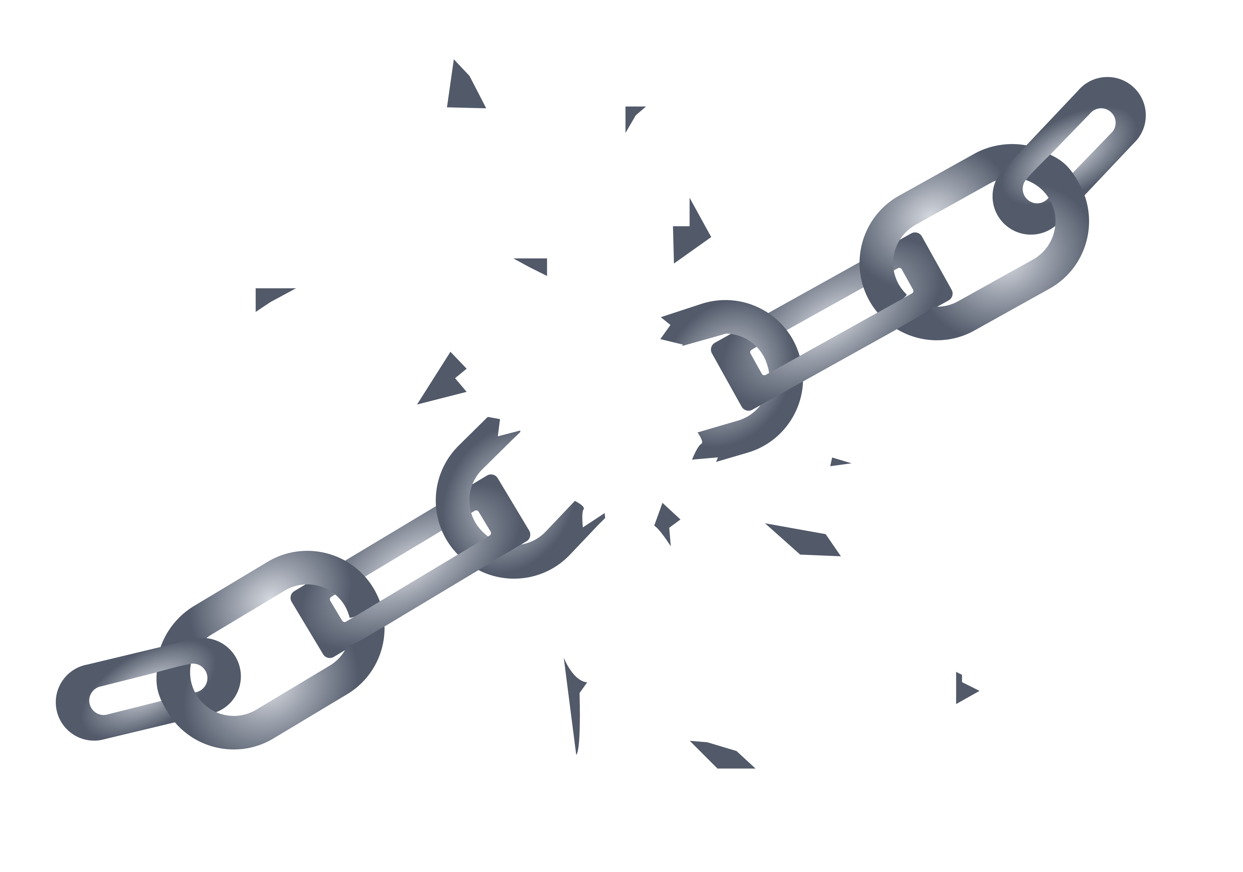 A broken chain.