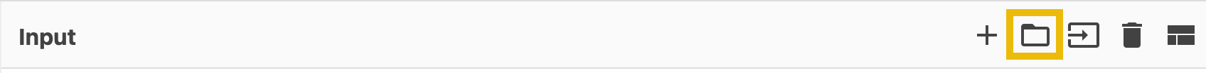 Open folder as input option under the Input Area.
