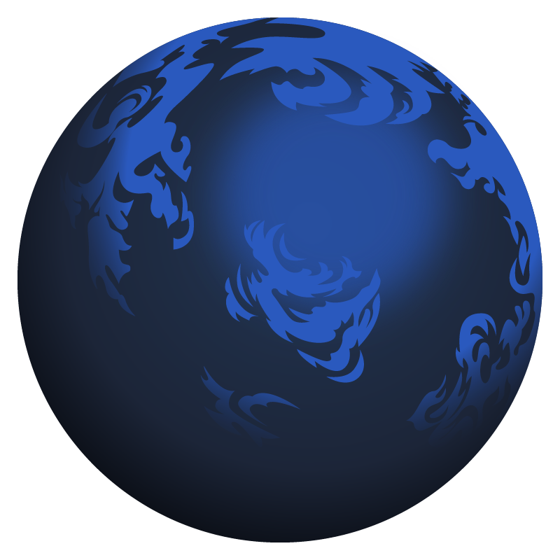 Illustration of a planet symbolizing an HTML web page: gray, bare, and motionless, lacking CSS for design and JavaScript for movement.
