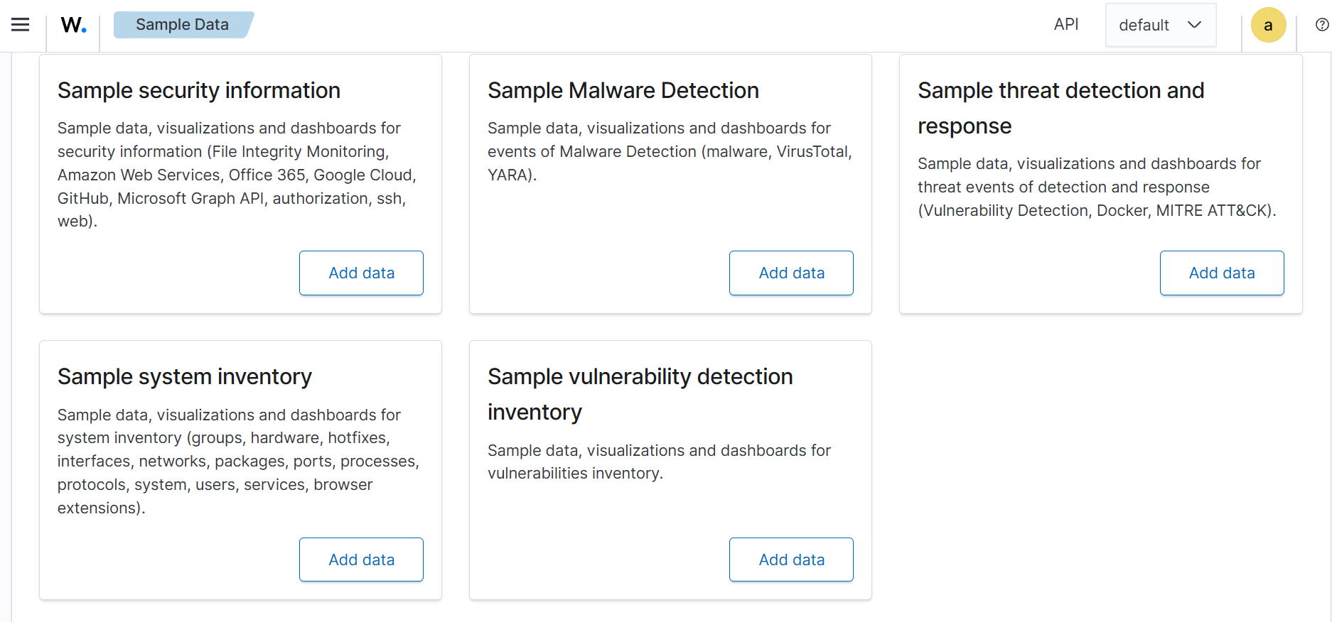 Wazuh sample data.