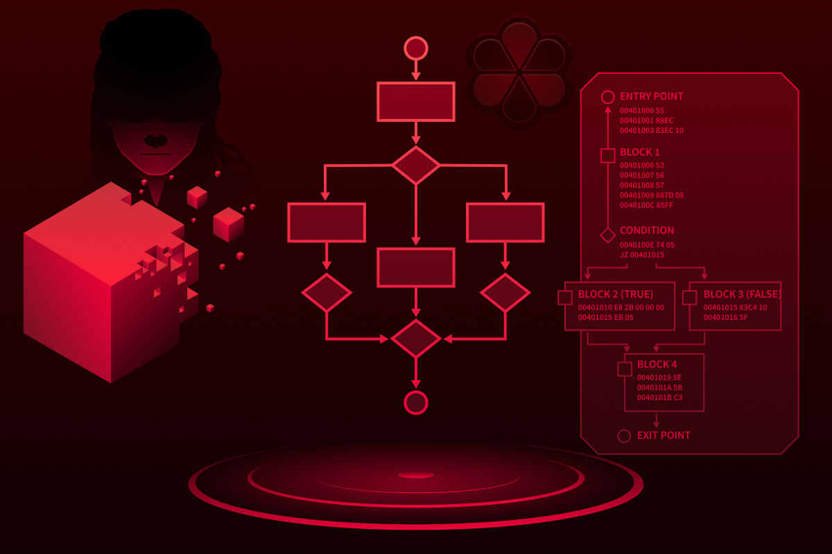 Showing a graph structure that reflects a normal program execution with branching and executions.